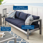 Modway Shore Sunbrella® Fabric Aluminum Outdoor Patio Sofa