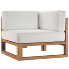 Modway Upland 4-Piece Outdoor Patio Teak Wood Sectional Sofa Set