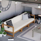 Modway Upland 3-Piece Outdoor Patio Teak Wood Sectional Sofa Set EEI-4254