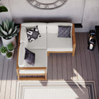 Modway Upland 3-Piece Outdoor Patio Teak Wood Sectional Sofa Set EEI-4255