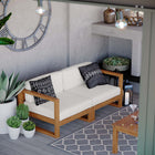 Modway Upland 2-Piece Outdoor Patio Teak Wood Sectional Sofa Loveseat