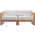 Modway Upland 2-Piece Outdoor Patio Teak Wood Sectional Sofa Loveseat