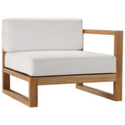 Modway Upland 2-Piece Outdoor Patio Teak Wood Sectional Sofa Loveseat
