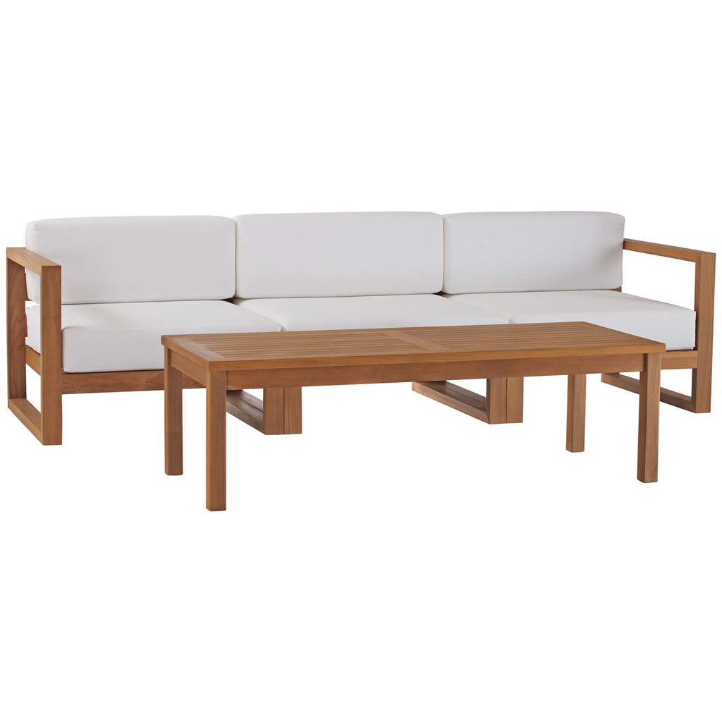 Modway Upland 4-Piece Outdoor Patio Teak Wood Furniture Set  
