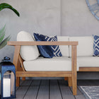 Modway Bayport 3-Piece Outdoor Patio Teak Wood Sectional Sofa Set
