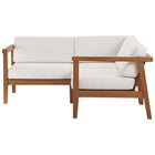 Modway Bayport 3-Piece Outdoor Patio Teak Wood Sectional Sofa Set