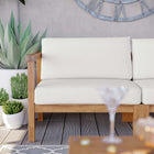 Modway Bayport Outdoor Patio Teak Wood 2-Seater Loveseat