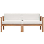 Modway Bayport Outdoor Patio Teak Wood 2-Seater Loveseat