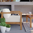 Modway Bayport Outdoor Patio Teak Wood 2-Seater Loveseat