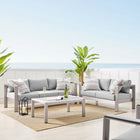 Modway Shore 3 Piece Sunbrella® Fabric Outdoor Patio Aluminum Set