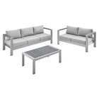 Modway Shore 3 Piece Sunbrella® Fabric Outdoor Patio Aluminum Set  