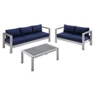 Modway Shore 3 Piece Sunbrella® Fabric Outdoor Patio Aluminum Set  