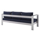 Modway Shore 3 Piece Sunbrella® Fabric Outdoor Patio Aluminum Set