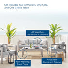 Modway Shore 4 Piece Sunbrella® Fabric Outdoor Patio Aluminum Set