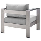 Modway Shore 4 Piece Sunbrella® Fabric Outdoor Patio Aluminum Set