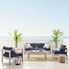 Modway Shore 4 Piece Sunbrella® Fabric Outdoor Patio Aluminum Set