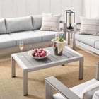 Modway Shore 7 Piece Sunbrella® Fabric Outdoor Patio Aluminum Set