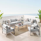 Modway Shore 7 Piece Sunbrella® Fabric Outdoor Patio Aluminum Set