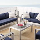 Modway Shore 7 Piece Sunbrella® Fabric Outdoor Patio Aluminum Set