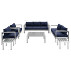 Modway Shore 7 Piece Sunbrella® Fabric Outdoor Patio Aluminum Set  