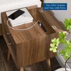 Modway Ember Wood Nightstand With USB Ports