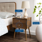 Modway Ember Wood Nightstand With USB Ports