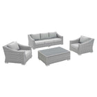 Modway Conway 4-Piece Sunbrella® Outdoor Patio Wicker Rattan Furniture Set EEI-4359