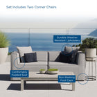 Modway Saybrook 2-Piece Outdoor Patio Upholstered Sectional Sofa Loveseat