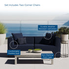 Modway Saybrook 2-Piece Outdoor Patio Upholstered Sectional Sofa Loveseat