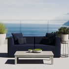 Modway Saybrook 2-Piece Outdoor Patio Upholstered Sectional Sofa Loveseat
