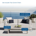 Modway Saybrook 2-Piece Outdoor Patio Upholstered Sectional Sofa Loveseat