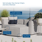 Modway Saybrook Outdoor Patio Upholstered Loveseat and Ottoman Set