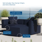 Modway Saybrook Outdoor Patio Upholstered Loveseat and Ottoman Set