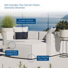 Modway Saybrook Outdoor Patio Upholstered Loveseat and Ottoman Set