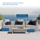 Modway Saybrook 3-Piece Outdoor Patio Upholstered Sectional Sofa