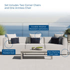 Modway Saybrook 3-Piece Outdoor Patio Upholstered Sectional Sofa