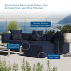 Modway Saybrook 4-Piece Outdoor Patio Upholstered Sectional Sofa EEI-4380