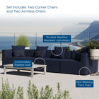 Modway Saybrook 4-Piece Outdoor Patio Upholstered Sectional Sofa EEI-4381