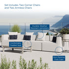 Modway Saybrook 4-Piece Outdoor Patio Upholstered Sectional Sofa EEI-4381
