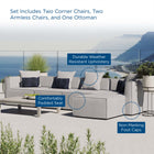 Modway Saybrook 5-Piece Outdoor Patio Upholstered Sectional Sofa EEI-4382