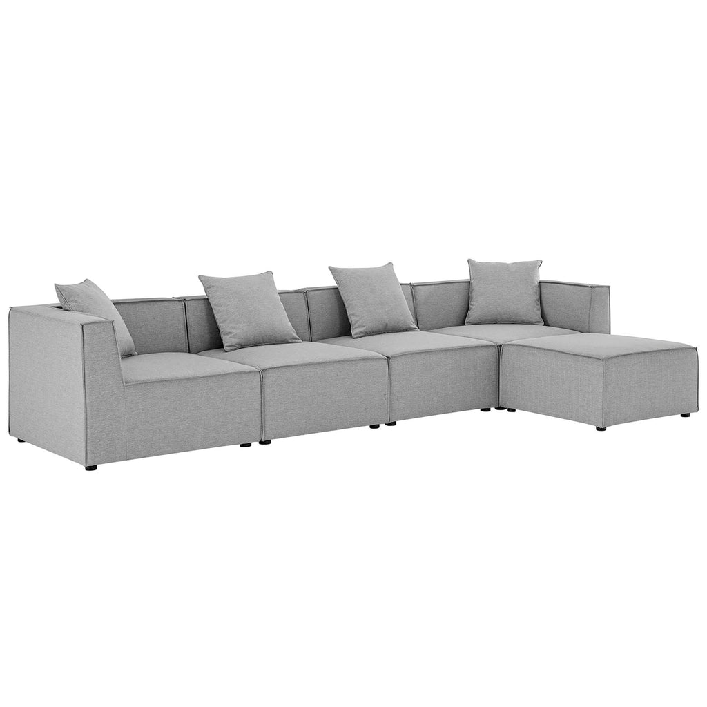 Modway Saybrook 5-Piece Outdoor Patio Upholstered Sectional Sofa  