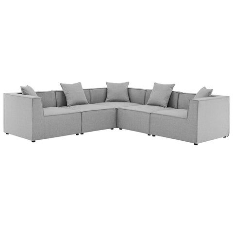Modway Saybrook 5-Piece Outdoor Patio Upholstered Sectional Sofa EEI-4384