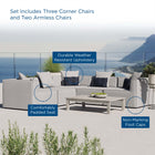 Modway Saybrook 5-Piece Outdoor Patio Upholstered Sectional Sofa EEI-4384