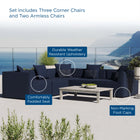 Modway Saybrook 5-Piece Outdoor Patio Upholstered Sectional Sofa EEI-4384