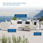 Modway Saybrook 5-Piece Outdoor Patio Upholstered Sectional Sofa EEI-4384
