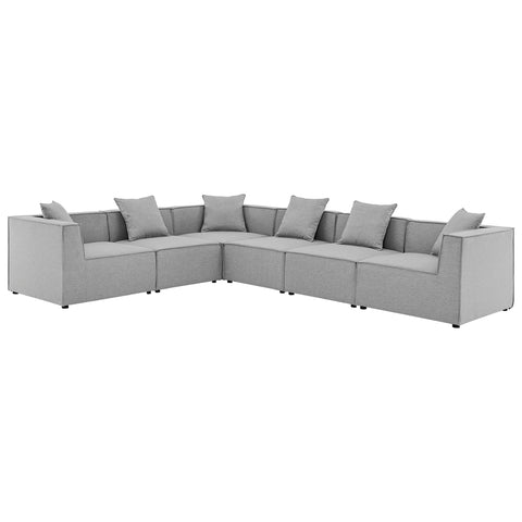 Modway Saybrook 6-Piece Outdoor Patio Upholstered Sectional Sofa EEI-4385