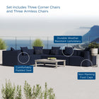Modway Saybrook 6-Piece Outdoor Patio Upholstered Sectional Sofa EEI-4385