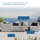 Modway Saybrook 6-Piece Outdoor Patio Upholstered Sectional Sofa EEI-4386