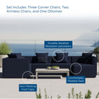 Modway Saybrook 6-Piece Outdoor Patio Upholstered Sectional Sofa EEI-4386