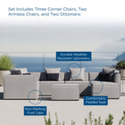 Modway Saybrook 7-Piece Outdoor Patio Upholstered Sectional Sofa